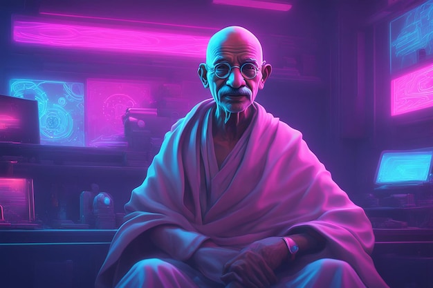 Imagen del Mahatma Gandhi Ilustración de Mohandas Karamchand Gandhi o el Mahatma Gandhi