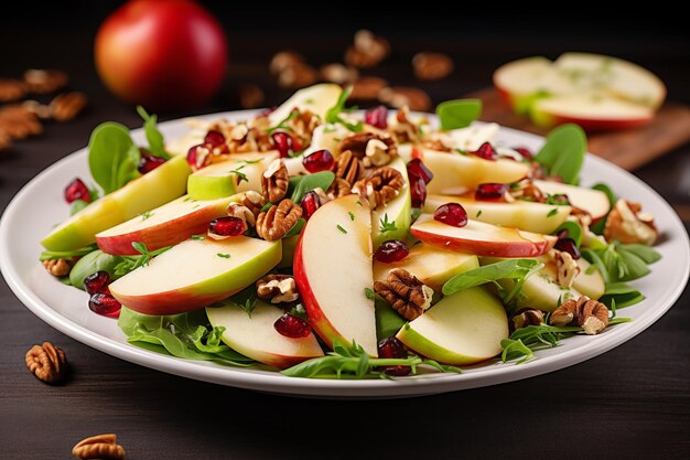 Foto una imagen de manzana manzana ensalada de manzana jugo de manzana