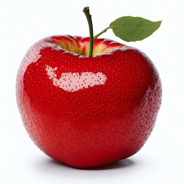 Imagen de una manzana roja con fondo blanco generada por IA