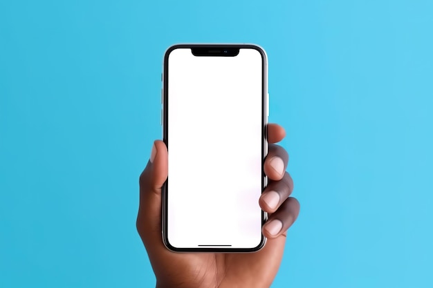 Imagen de maqueta en blanco teléfono celular con pantalla blanca