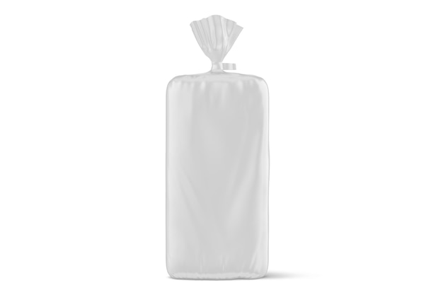 Imagen de maqueta de empaque de pan sobre fondo blanco aislado Paquete de pan 3D Render Fotos de paquete de pan