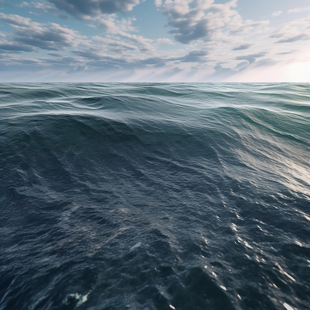 Una imagen de un mar con un cielo nublado