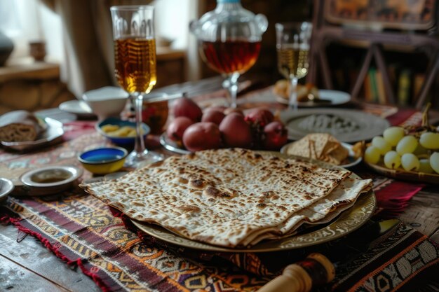 Imagen maravillosa de matzah Pascua celebración judía judío religioso impresionante fondo