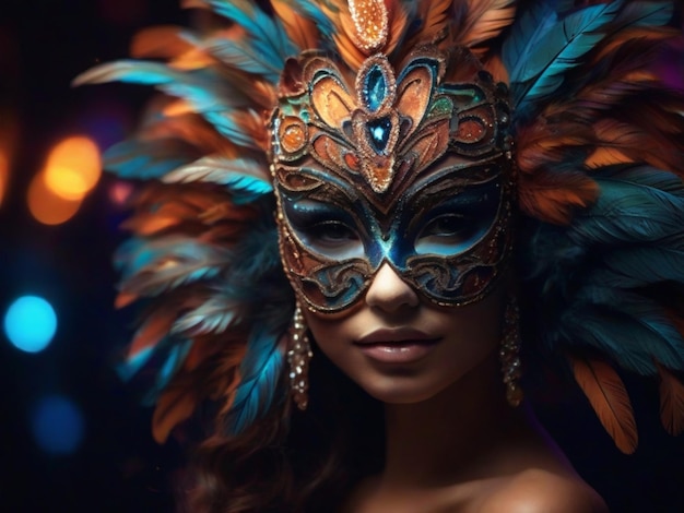Foto imagen de una máscara de carnaval en un fondo aislado
