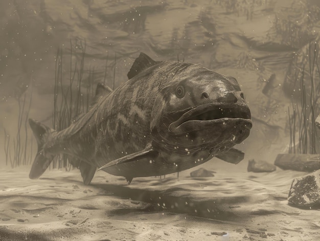 Imagen media del fondo con el tema de Dunkleosteus