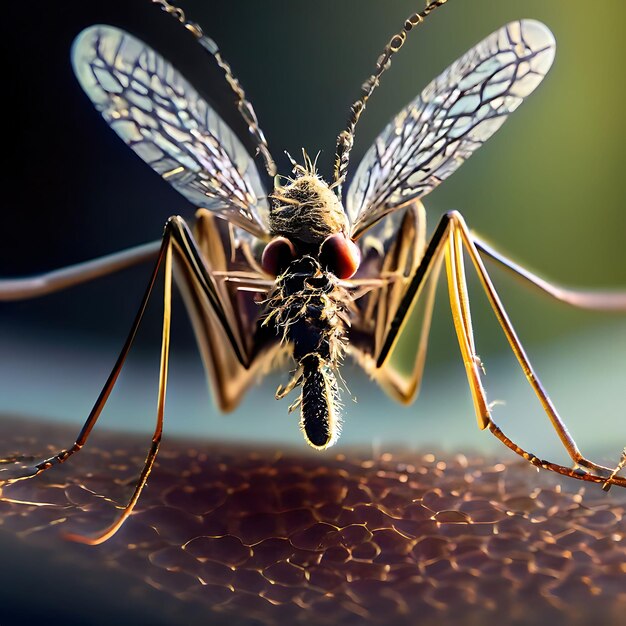 Foto imagen microscópica de un mosquito