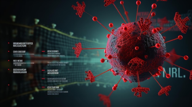 Una imagen microscópica del virus VIH invadiendo un cuerpo humano Concienciación sobre el SIDA IA generativa