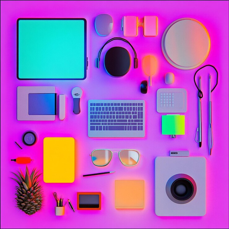Foto una imagen minimalista de objetos cotidianos ojo de pájaro v generativo ai