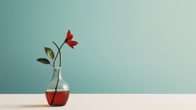 Imagen minimalista de una sola flor en un jarrón