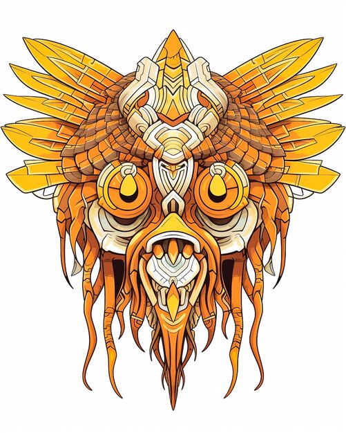 Imagen del monstruo Garuda, diseño amarillo para camiseta, funda para taza.