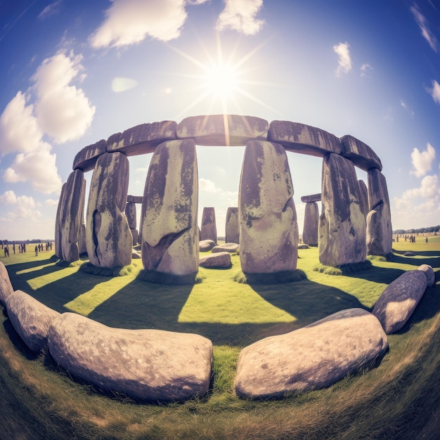 imagen del Monumento Prehistórico de Stonehenge con el fondo del cielo