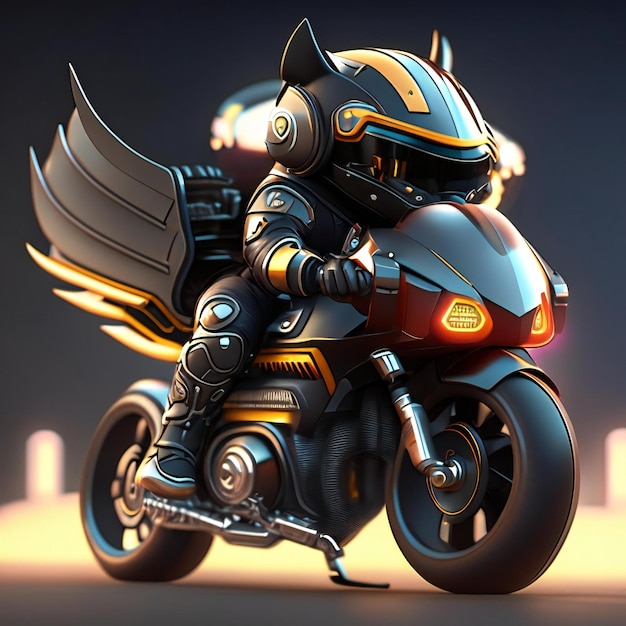 una imagen de una motocicleta con un casco en ella