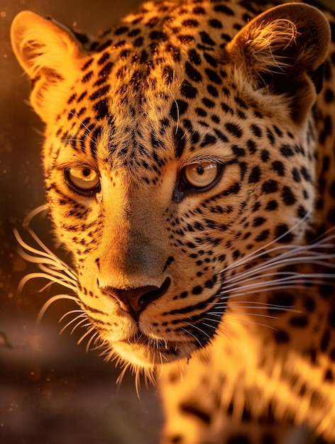 En esta imagen se muestra la cara de un leopardo.