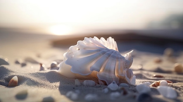 En esta imagen se muestra una concha en la playa.