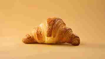 Foto esta imagen muestra un croissant un pastel de viennoiserie flocoso con mantequilla que es un alimento popular para el desayuno