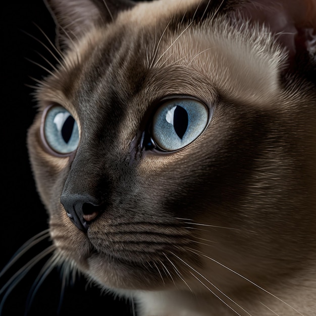 En esta imagen se muestra un gato con ojos azules.
