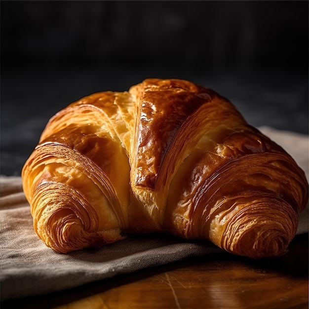 La imagen muestra el interior de chocolate cremoso y la frescura de los croissants.