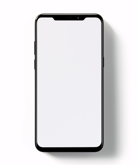 Foto esta imagen muestra una mano sosteniendo un teléfono android blanco con una pantalla en blanco en el estilo de minimalis