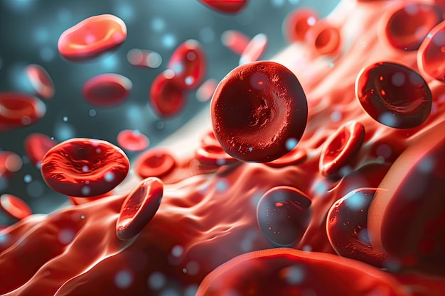 una imagen de una muestra de sangre con una vena roja