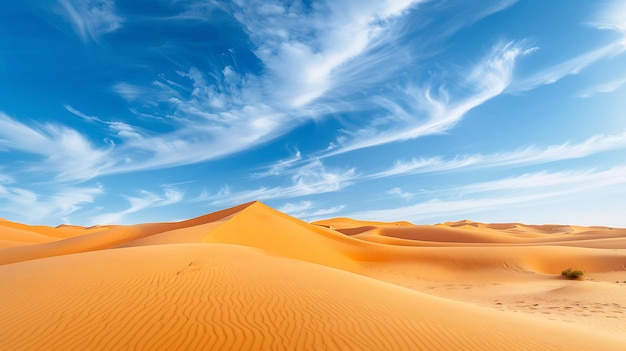 Foto esta imagen muestra una vasta extensión de dunas de arena en el desierto del sáhara de áfrica las dunas son de color dorado claro y están onduladas con huellas