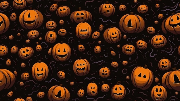 En esta imagen se muestran muchas calabazas de Halloween.