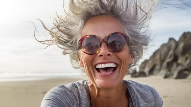 Imagen de mujer madura feliz