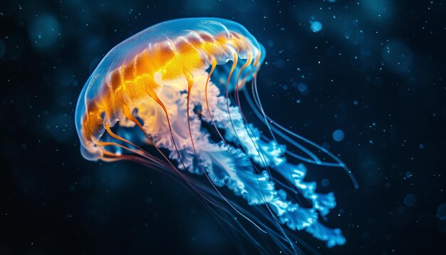 imagen muy cercana de la medusa