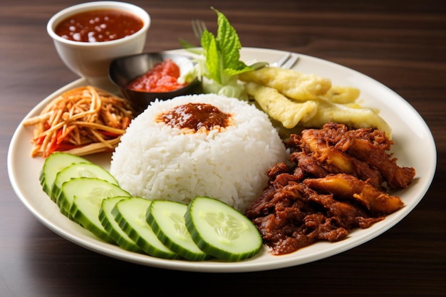 Foto una imagen de nasi lemak.