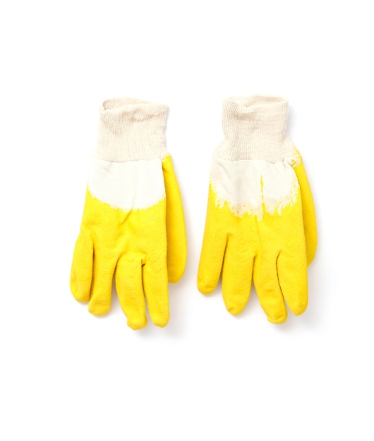 Imagen de unos nuevos guantes protectores aislados en blanco