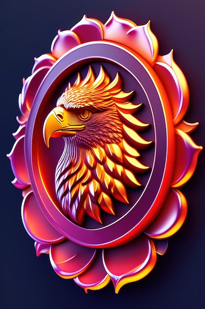 Una imagen de un pájaro con un marco que dice 'águila'