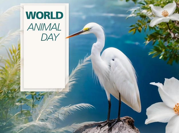 Foto una imagen de un pájaro con las palabras el día animal más grande del mundo