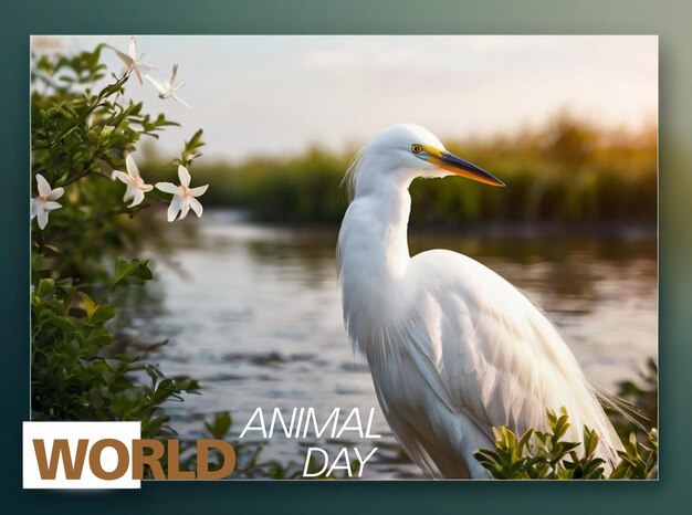 Foto una imagen de un pájaro con las palabras el día animal más grande del mundo