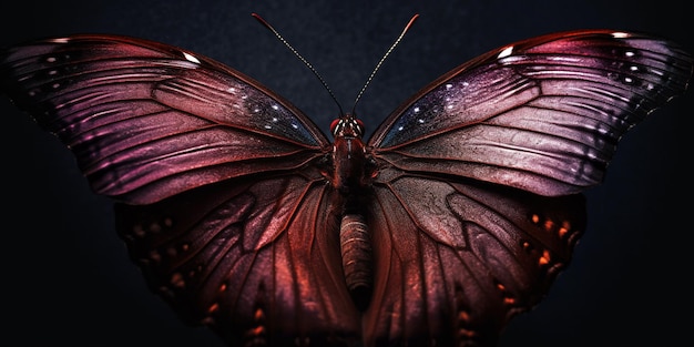 Imagen panorámica de mariposa Generative Ai