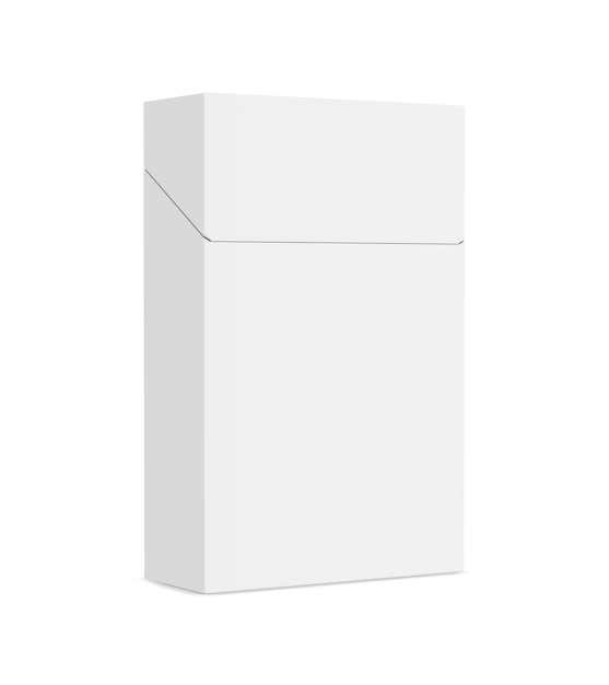 Foto una imagen de un paquete de cigarrillos blancos aislados en un fondo blanco