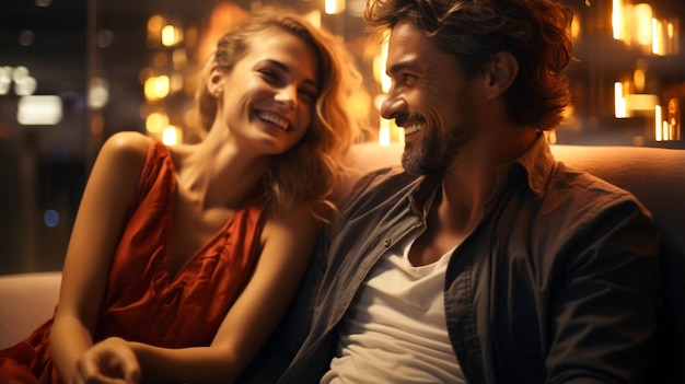 Imagen de una pareja feliz teniendo cuerpo y alma en el salón de spa.