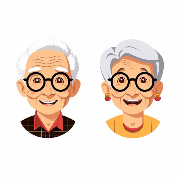 Foto una imagen de una pareja de personas mayores con gafas generativas ai