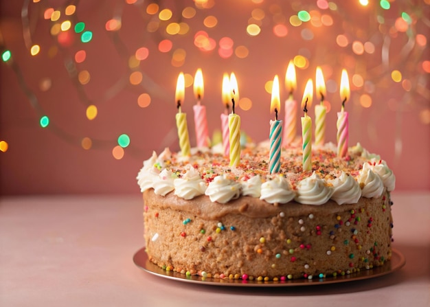 Una imagen de pastel de cumpleaños para la plantilla de diseño de tarjetas de aniversario