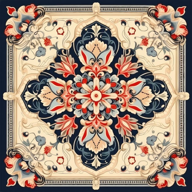 imagen de patrón abstracto sobre fondo de marco floral colorido
