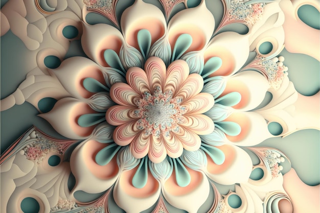 Imagen de patrón de ilustración floral y fondo de flores en colores pastel Hecho por AIInteligencia artificial