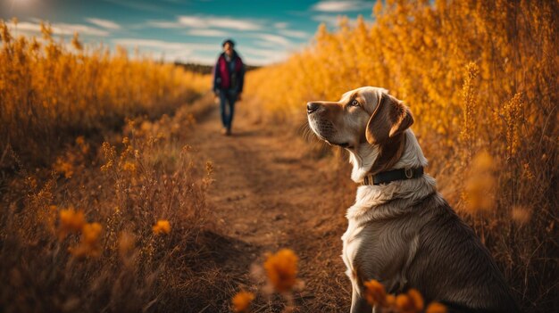 Imagen de un perro labrador retriever generada por Ai