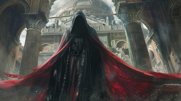 una imagen de una persona con una capa roja