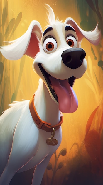 Imagen de personaje de perro blanco en estilo Tiago Hoisel