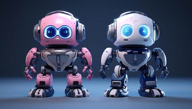 Imagen de personaje de robot de dibujos animados al estilo de un motor irreal