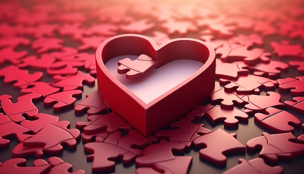 Imagen de piezas de rompecabezas que forman un corazón