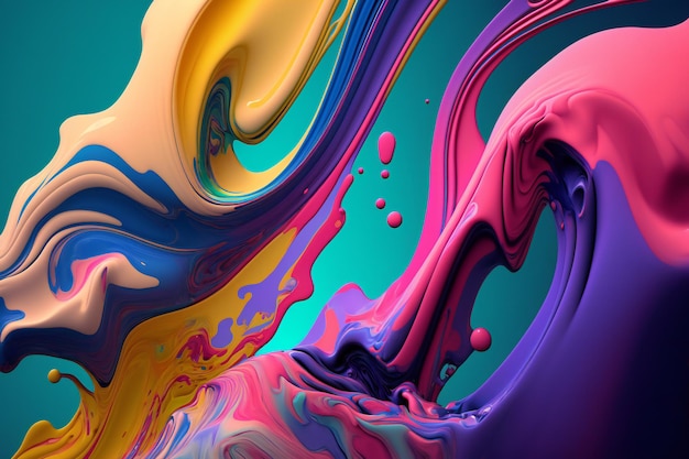 Imagen de pintura colorida que fluye para colores abstractos de pared