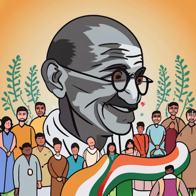 Imagen de la pintura de Gandhi Jayanti Gandhi