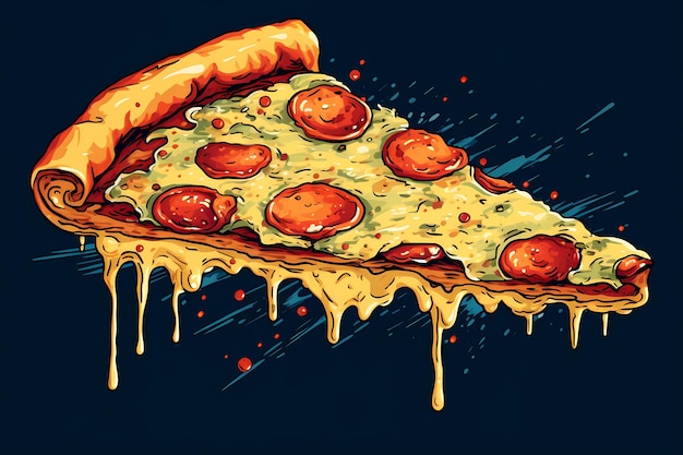 imagen de la pizza italiana para la cocina italiana pop art