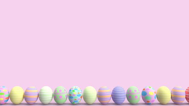 La imagen plana de los huevos de Pascua para el concepto de vacaciones del día de Pascua