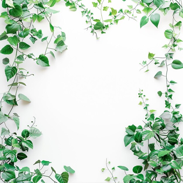 Foto una imagen de una planta con hojas verdes y un fondo blanco