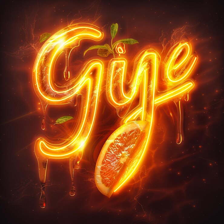 Foto una imagen de un plátano y una naranja con la palabra ojo en él